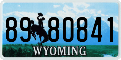 WY license plate 8980841