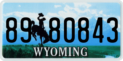 WY license plate 8980843