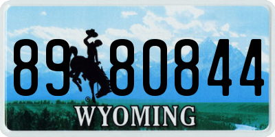 WY license plate 8980844