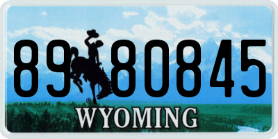 WY license plate 8980845
