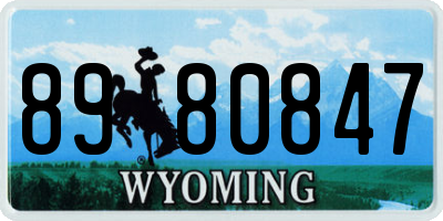 WY license plate 8980847