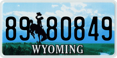 WY license plate 8980849