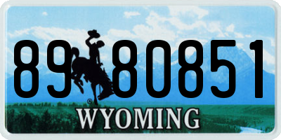 WY license plate 8980851