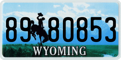WY license plate 8980853