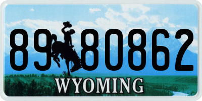 WY license plate 8980862