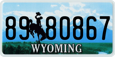 WY license plate 8980867