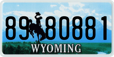 WY license plate 8980881