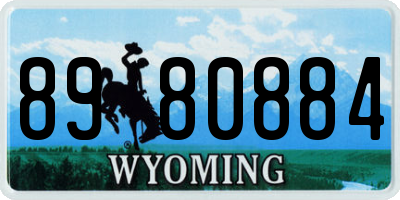 WY license plate 8980884