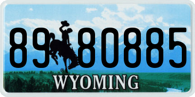 WY license plate 8980885