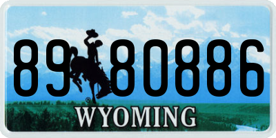 WY license plate 8980886