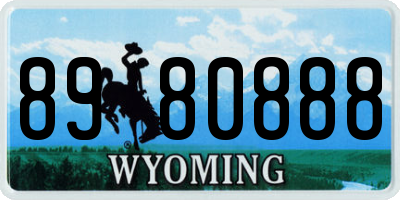 WY license plate 8980888