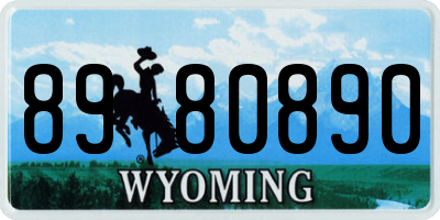 WY license plate 8980890