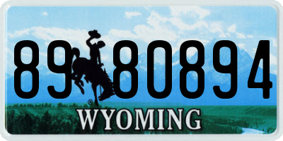 WY license plate 8980894