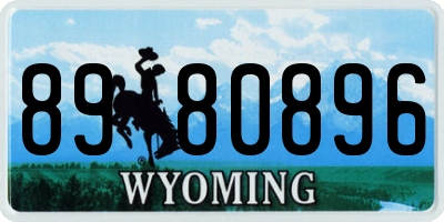 WY license plate 8980896
