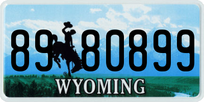 WY license plate 8980899