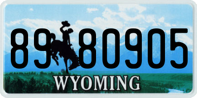 WY license plate 8980905