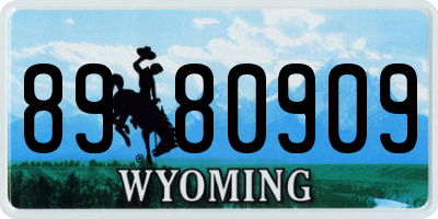 WY license plate 8980909