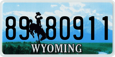 WY license plate 8980911