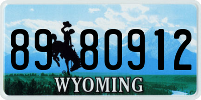 WY license plate 8980912
