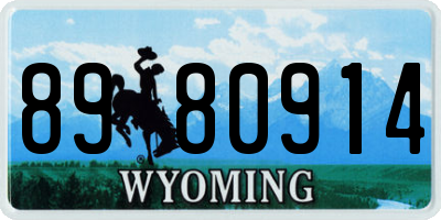 WY license plate 8980914