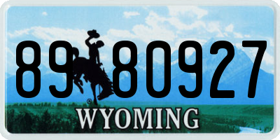 WY license plate 8980927