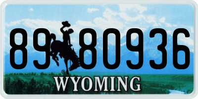 WY license plate 8980936