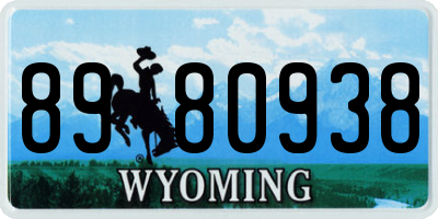 WY license plate 8980938