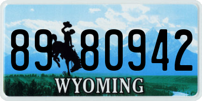 WY license plate 8980942