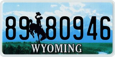 WY license plate 8980946