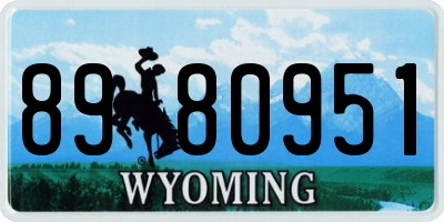 WY license plate 8980951