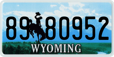 WY license plate 8980952