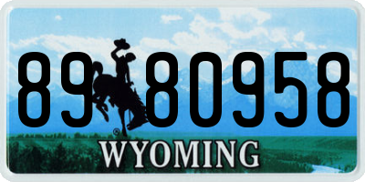 WY license plate 8980958