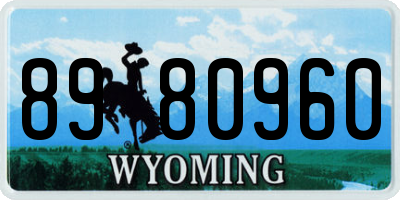WY license plate 8980960