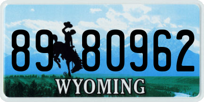 WY license plate 8980962