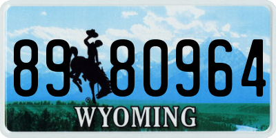 WY license plate 8980964