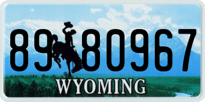 WY license plate 8980967
