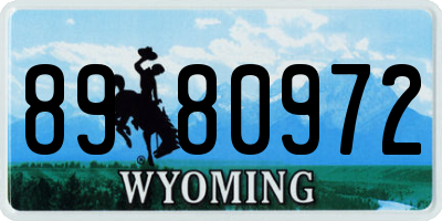 WY license plate 8980972