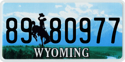 WY license plate 8980977