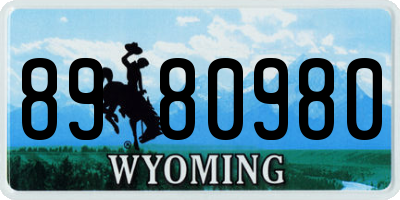 WY license plate 8980980