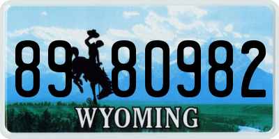 WY license plate 8980982