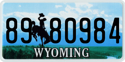 WY license plate 8980984