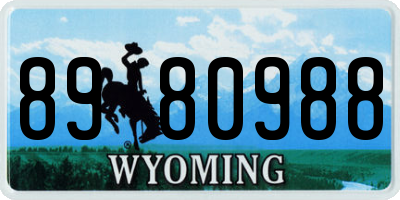 WY license plate 8980988