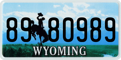 WY license plate 8980989