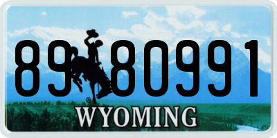 WY license plate 8980991