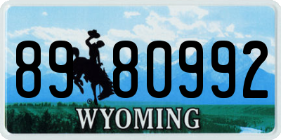 WY license plate 8980992