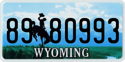 WY license plate 8980993