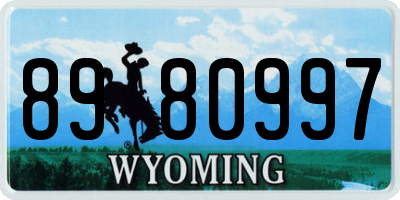 WY license plate 8980997