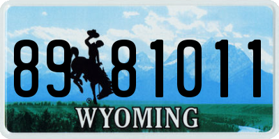 WY license plate 8981011
