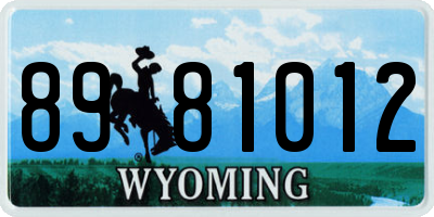 WY license plate 8981012