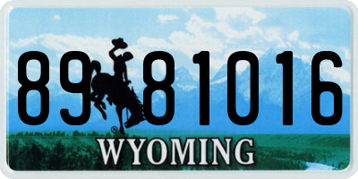 WY license plate 8981016